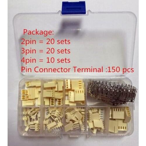 KF2510 Kits 50 sets Kit in box 2p 3p 4 pin 2.54mm Pitch Terminal / Housing / Pin Header Connectors Adaptor