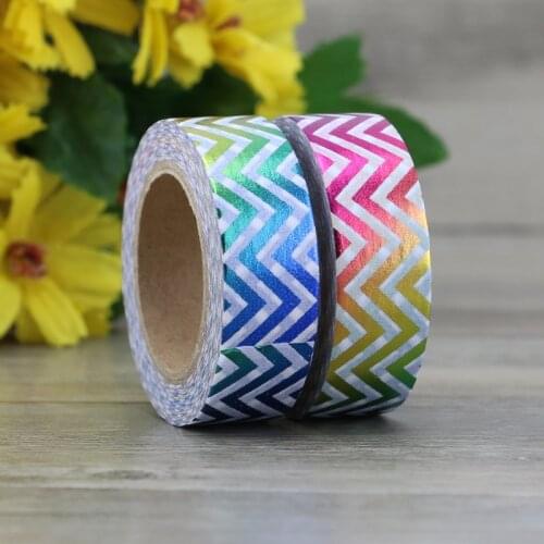 Foil Washi Tape Paper Mixed Colors Chevrons DIY Masking tape Decorative Adhesive Tapes Scrapbooking Stickers Size 15mm*10m