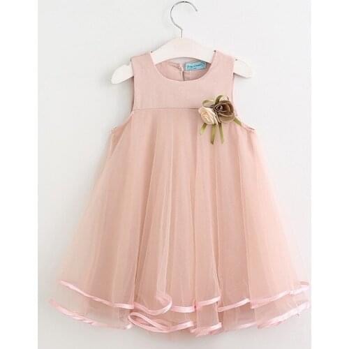 Summer children clothing new fantasy vest girls dress to send corsage dress baby girl clothes 2-7 years