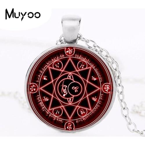 Magic Circle Space Moon Star Ouija Wicca Gypsy Pentagram Witch Steampunk Pendant Necklace Round Chain Hexagon Necklace HZ1