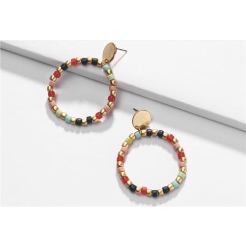 Fashion Jewelry Mix Color Acrylic Beaded Drop Earrings for Women