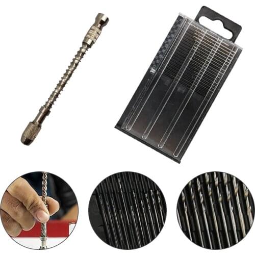 WREOW Twist Drill Bits HSS Micro Drill Bit Tool Set W/Micro Aluminum Semi-Auto Keyless Hand Drill Chuck For Woodenworking Tool