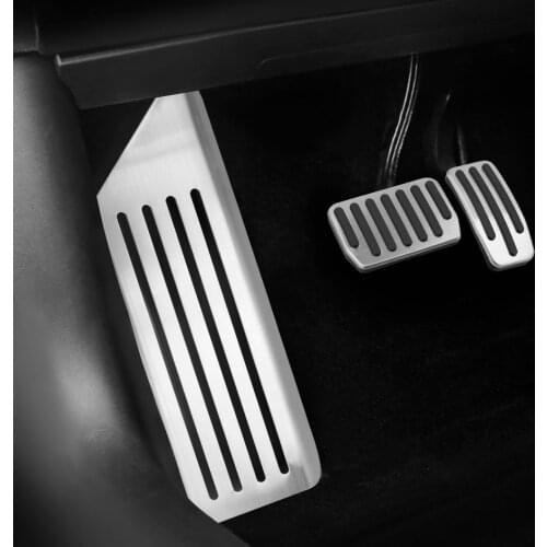 LEEPEE Aluminum Alloy Foot Pedal For Tesla Model 3 Accelerator Gas Fuel Brake Pedal Rest Pedal Pads Cover Car Styling
