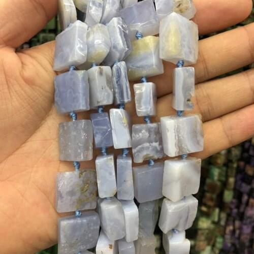 Wholesale 3strings 15.5" Natural Blue Chalcedony Beads Nugget Bead, Genuine Stone Gem Jewelry Making Beads Wholesale Price