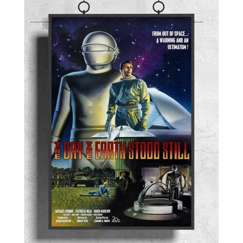 L290 The Day the Earth Stood Still Movie (1951) Science fiction Silk Fabric Poster Art Decor Indoor Painting Gift
