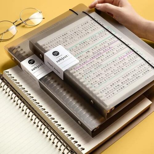Transparent Loose-Leaf Binder Elastic With Cover A4 B5 A5 Notepad Diary Planner Student Office Supplies