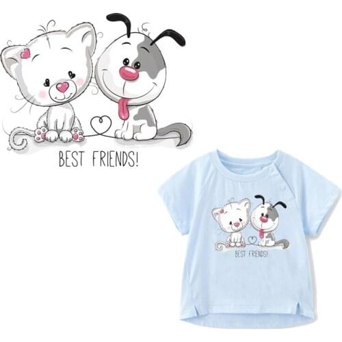 Cartoon Dog Patch Iron on Transfer Letter Patches for Kids Clothing DIY T-shirt Applique Badges Washable Stickers Thermal Press