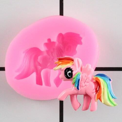 Unicorn Silicone Mold Cake Border Fondant Mould Baby Birthday Cupcake Topper Cake Decorating Tools Candy Clay Chocolate Molds