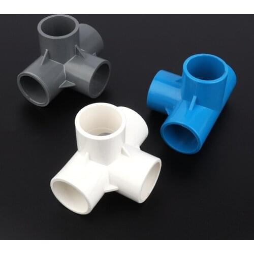 12pcs/lot 32mm PVC Connector Stereoscopic 4Ways Aquarium Tank Socket Adapter Home Water Tap Pipe Joints Garden Water Connectors