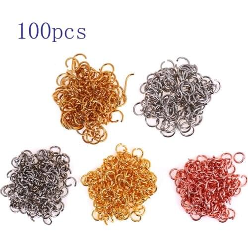100pcs 8/10mm Stainless Steel Gold Rose Gold Steel Tone Open Jump Ring Split Ring Connector For DIY Jewelry Making