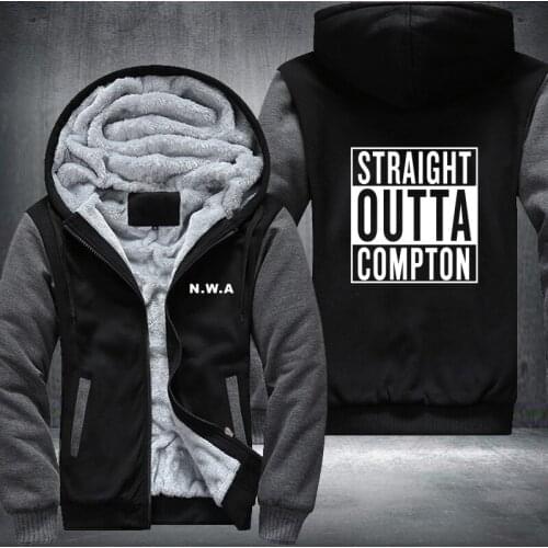 USA SIZE Straight Outta Compton NWA California GOTHIC Eazy E NWA Dr. Dre hip hop Hoodies men Thicken Fleece Coat USA EU size