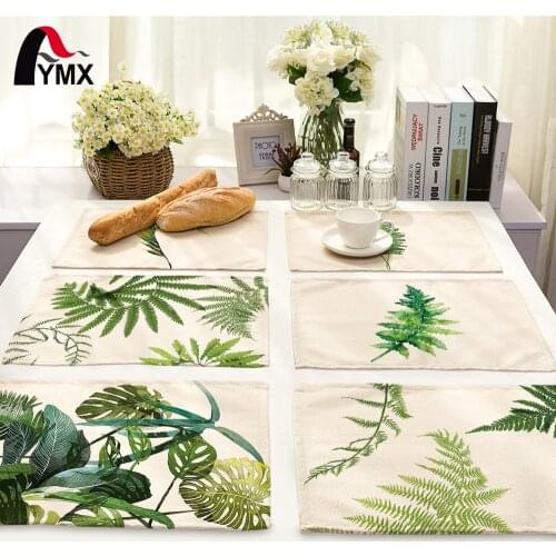 Mix 7 Style Leaves Table Napkins Plates Printed Cloth Dinner Table Deco Accessories Wedding Party Napkins Wholesale Price