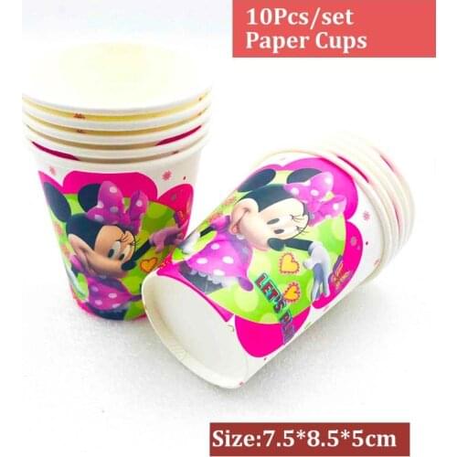Minnie Mouse Party Supplies Decoration Kids Tablecloth Plates Cups Favors Girls Baby Shower Child Red Pink Birthday Gifts Sets