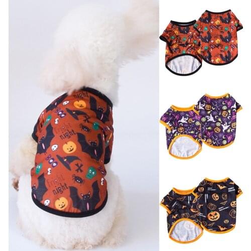Unique Cute Dog T-shirt Colorful Halloween Series T-shirt For Small Medium Dogs Pet Supplies Soft Skin-friendly T-shirt