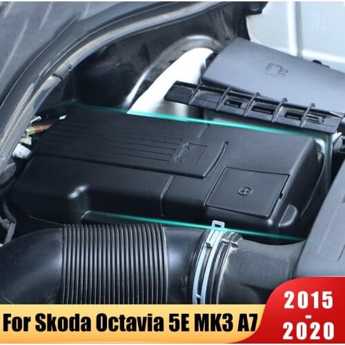 For Skoda Octavia Mk3 A7 5E 2015 2016 2017 2018 2019 2020Engine Battery Dustproof Negative Electrode Waterproof Protective Cover