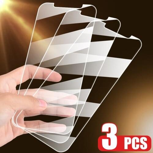 3Pcs Protective Glass For iPhone 11 12 Pro Max XS XR 7 8 6 S Plus SE 2020 Screen Protector For iPhone 12 Mini 11 Pro Max Glass