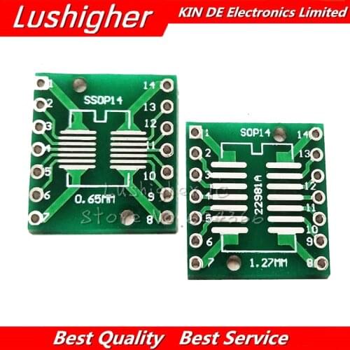 10PCS TSSOP14 SSOP14 SOP14 To DIP14 Transfer Board DIP Pin Board Pitch Adapter