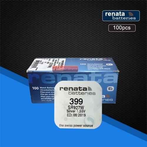100pack RENATA Swiss 399 SR927W 1.55V For Watch Silver Watch Batteries
