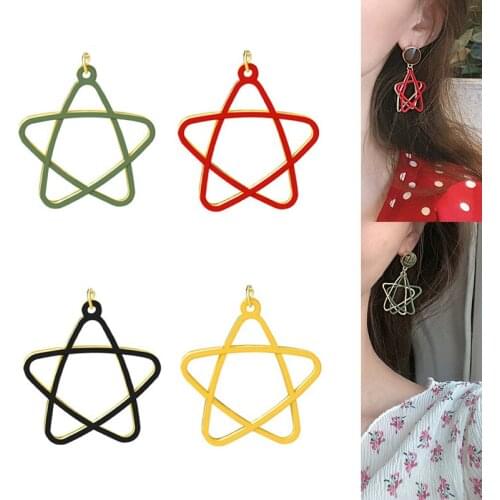2020New 50Pcs Contrast Pentagram Star Alloy Button for DIY Earring or Necklace Pendants Accessories LX03