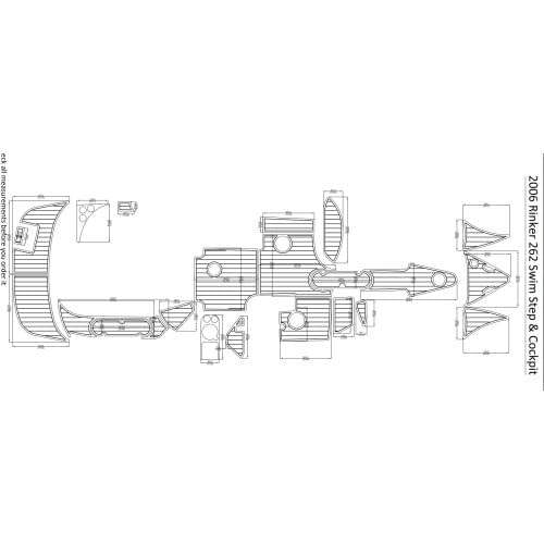 2006 Rinker Captiva 226 Swim Step & Cockpit Pad Boat EVA Teak Decking 1/4" 6mm