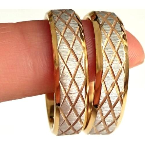 36pcs Mens Womens Grid Pattern Comfort Fit 6mm Band Stainless Steel Rings Beveled Edges New design Vintage Fashion Jewelry