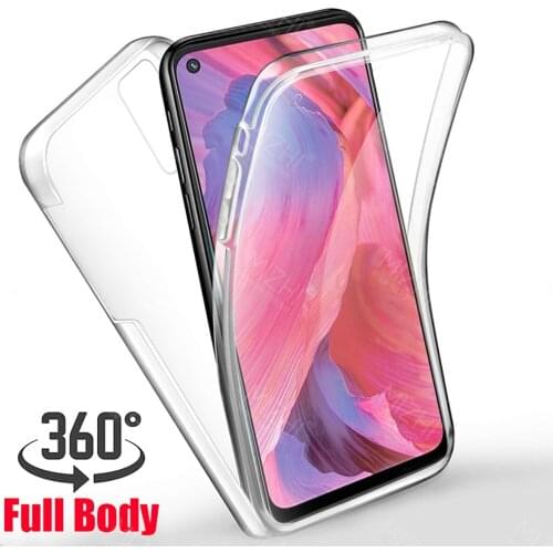 360° transparent protective case For oppo a74 a54 a93 a94 Reno5 Z F19 pro plus a 74 54 93 94 5G silicone phone cover coque