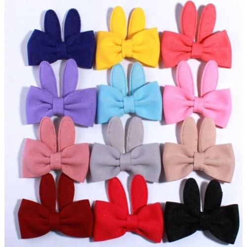 10PCS 10CM New Rabbit Ears Shape Hair Bows For Girls Headbands Big High Quality Fabric Made Boutique Hair Bow For Women Friend