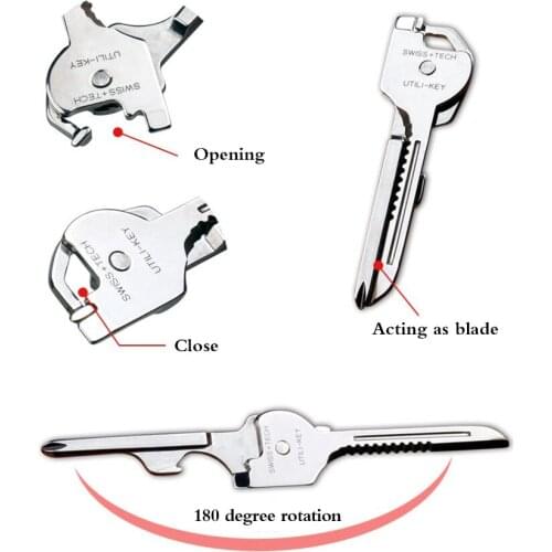 6 In 1 Mini Multifunction Foldable Knife Key Swiss Tech Key Outdoor Screwdriver Bottle Opener Keychain Camping Hiking Tool