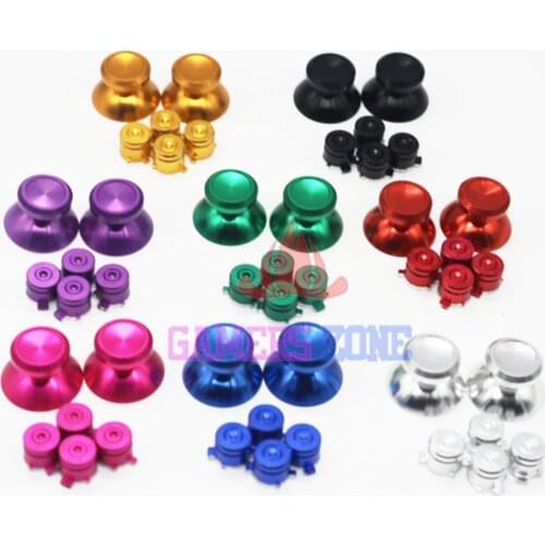 8sets Metal Aluminum Bullet Buttons Replacements For PS4 Controller & Thumbsticks