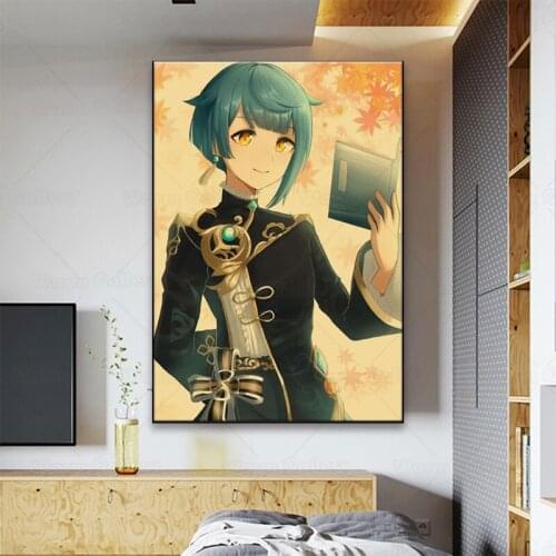 Anime xingqiu Girl Decor Classic Adventure Game Room Genshin Impact Paper Wall Art Painting Home Cafe Bar Study Bedroom Decor