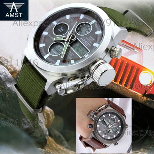 Authentic AMST Watches Hot Sale 10pcs/lot Men Watch Multifunction Dual Display Top Quality Sport Watch Wholesale