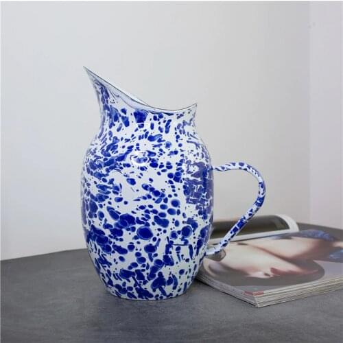 Enamel Large Vase European Home Decoration Ornaments Enamel Jug