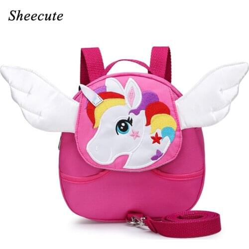 Children School Bags New Cute Unicorn Backpack Anti-lost Kids Backpack for Baby Toddler Girls School Bag Light Nylon Backpack