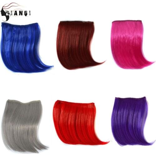 DIANQI Synthetic Short Straight Rainbow Red Clip In Extensions Hair Clip-in One Piece Bright Color For Women Party Wearing