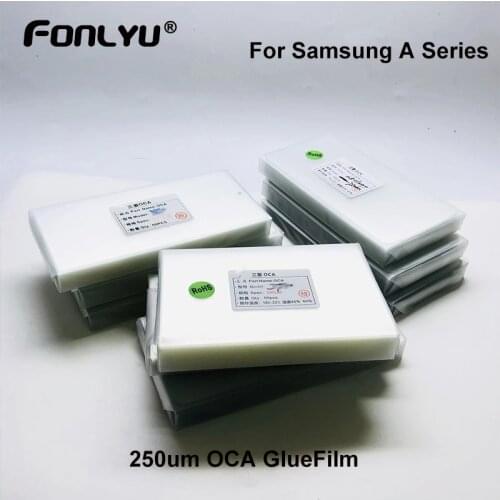 50pc 250um OCA Glue Film For Samsung A51 A71 A10S A20 A30 A40 A50 A60 A70 A80 M10 M20LCD Screen Glass OCA Optical Adhesive Stick