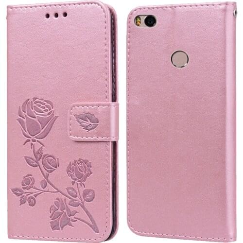 Luxury Leather Flip Book style Case for Xiaomi Redmi 4X Rose Flower Wallet Stand Card Holder Case Phone Bag coque