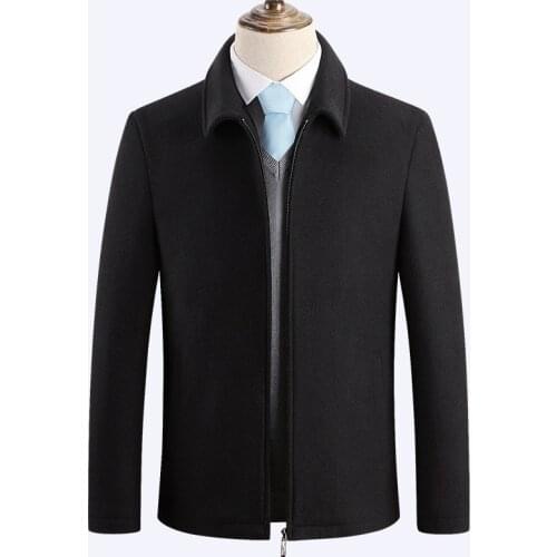 Winter Jacket Men New Woolen Coat Thick Woolen Coat Mens Warm Windbreaker Black Grey Streetwear Clothes Dropshipping