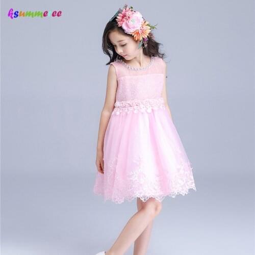 Ksummeree New Summer Girls Clothing Princess Kids Flowers Dresses Children Bridesmaid Wedding Party Pageant Dress Photo Props