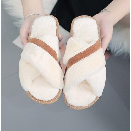 Fashion Womens New Bow Cotton Slippers Ladies Cute Winter Warm Indoor Non-Slip Home Shoes High Quality Material Comfortable