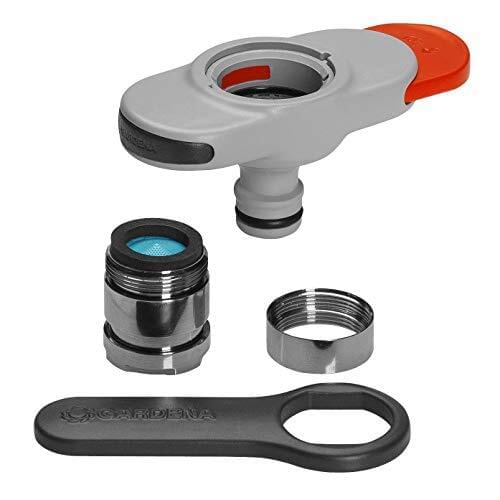 Gardena G1821020 mounting adapter for inner faucets with key, gray/metal/Orange