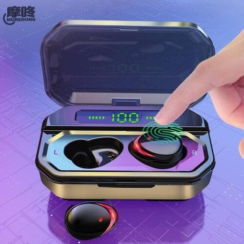 MOREDONGTWS Bluetooth 5.0 Earphone Stereo Wireless Earbus HIFI Sound Sport Earphones Handsfree Gaming Headset with Mic for Phone