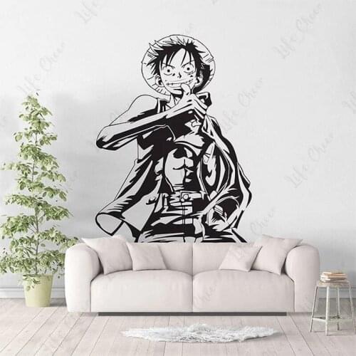 Cartoon Monkey D. Luffy Anime One Piece Wall Sticker Art Deco, Sea Fan Bedroom Decorate Wall Sticker, Home Living Room Decor
