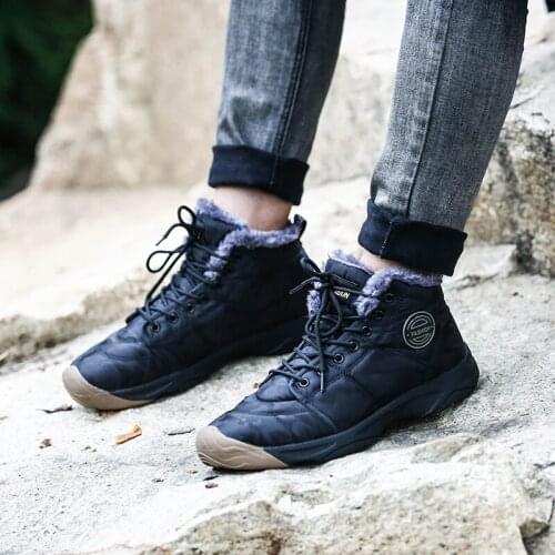 Men boots Mens Winter Shoes Fashion Snow Boots Shoes Plus Size Winter Sneakers Ankle Men Shoes Winter Boots Black Blue Footwear