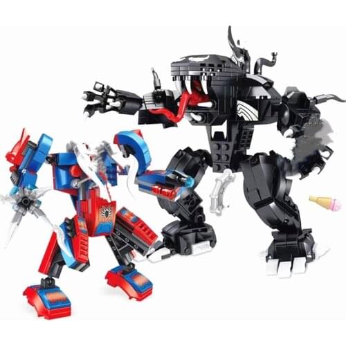 Marvel Avengers Sanctuary Spider Mech Showdown Movie Model Set Building Blocks Childrens Toy Decoration Collection