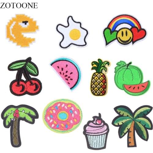 ZOTOONE Fruit Patches Cake Heart Stickers Diy Iron on Clothes Heat Transfer Applique Embroidered Applications Cloth Fabric G