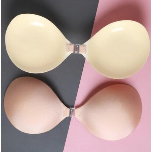 Invisible Bra Push-up Bra Self-adhesive Silicone Seamless Front Closure Adhesive Backless Strapless Front Buckle Fashion Bra