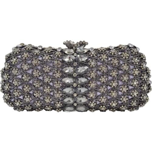 Handmade Rhine Stone Inlay Shoulder Bags Colorful Retro Cocktail Party Crystal Purse Crossbody Bags A537