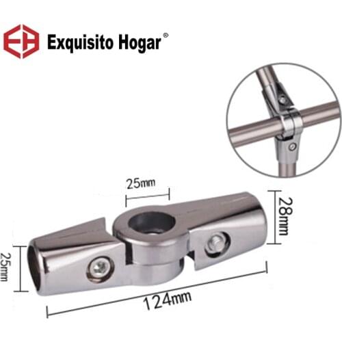 25mm Stainless Steel Pipe Connector Fixed Parts Landing Airing Rack Pipe Fittings Rod Round Pipe Rack Joint Hardware