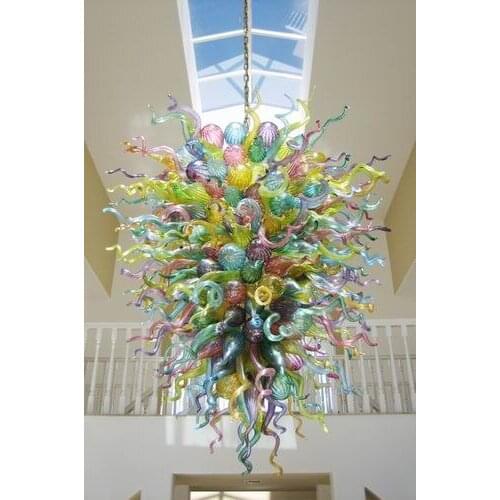 Modern Villa Hall Art Decoration Living Room Led Lights Style Hand Blown Glass Large Chandelier Lighting