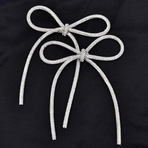 Glass Rhinestone Bowknot Applique Bridal Wedding Crystal Brooch Pin DIY Dress Shoulder Bags Hairpin Decoration